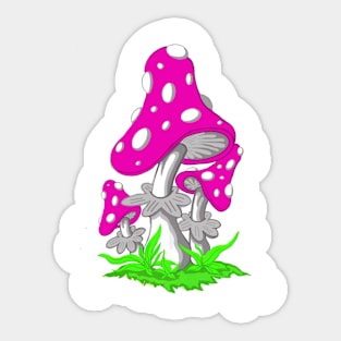 Purple toadstool Sticker